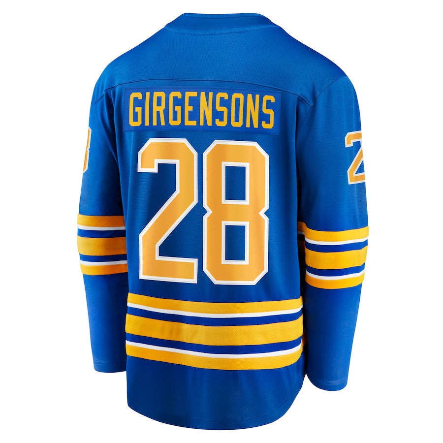 B.Sabres #28 Zemgus Girgensons Fanatics Branded Home Breakaway Player Jersey Royal Stitched American Hockey Jerseys CROVYIE