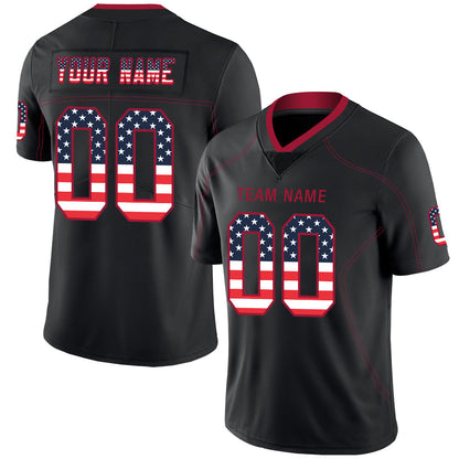 Custom A.Cardinal Men American Black USA Flag Fashion Vapor Limited Stitched Football Jersey