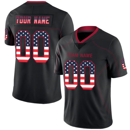 Custom A.Cardinal Men American Black USA Flag Fashion Vapor Limited Stitched Football Jersey