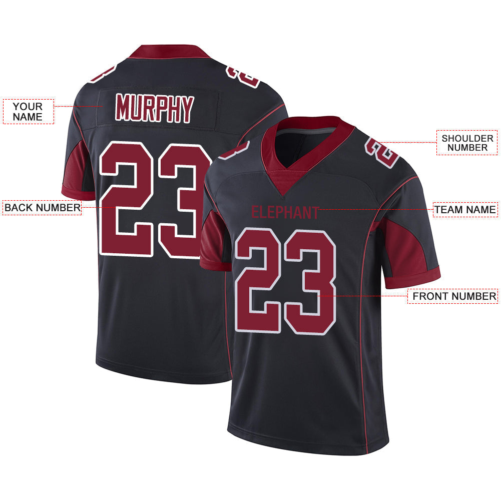 Custom A.Cardinal Men American Color Rush Black Stitched Football Jerseys