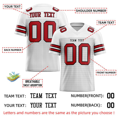 Custom White Football American Rugby Jersey Personalized Stitched Name Number Team Player Sports Uniform High School Game Day Gear for Fans