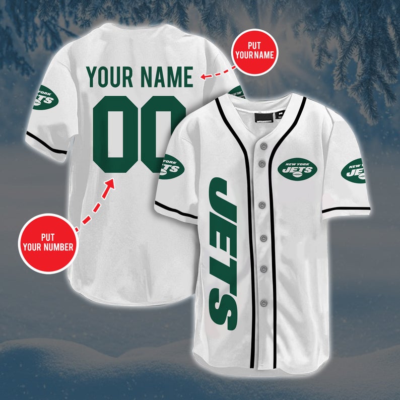 Personalized Custom NY.Jets Baseball Jersey Short Sleeve Sports Jersey