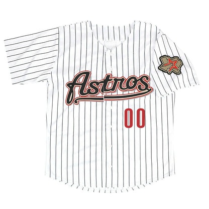 Custom Houston Astros 2012 White Men's Jersey Stitched Black Stripe